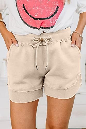 Pantaloni scurți pentru femei Vichyie Summer, confortabile, cu talie elastică cu talie elastică cu talie cu talie cu buzunar scurt plajă pantaloni la modă