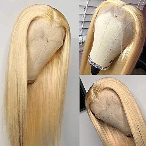 Peruci frontale din dantelă Blondă de 22 inci lungime păr uman Virgin 13x4 parte adâncă Upgrade peruci din dantelă pre smuls
