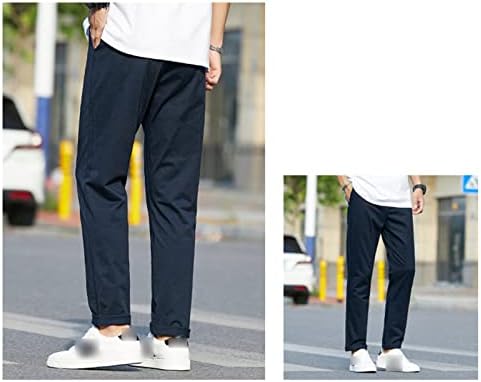 Pantaloni de bază de bază pentru bărbați Chino Pantaloni clasici rezistenți la riduri Dreptul de golf Fit Golf Pantaloni moi