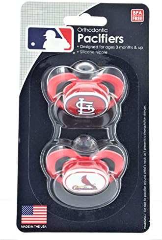 Pat Fanatic MLB St. Louis Cardinals Unisex Pacifiers2 Pack, culori echipa, O mărime