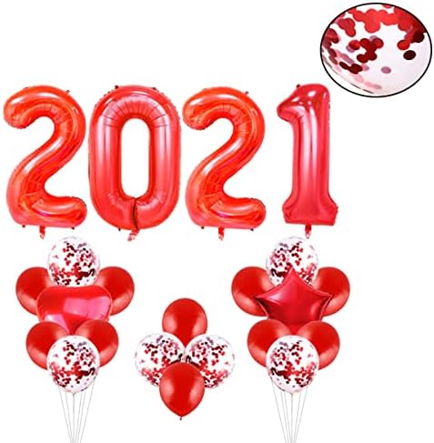BESTOYARD DE DECORARE DE CRĂCIUN DE CRĂCIUN DE CRĂCIUN BALLOON 3 PC -uri Inche 2021 Număr Confetti Balloon Glitter Balloon