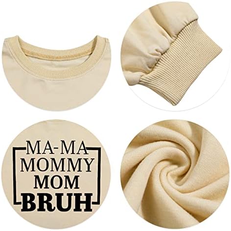 Hanorac supradimensionat Hebbe Mama pentru femei mamă mamă mamă Bruh pulovere mamă mamă casual tops bluze bluze