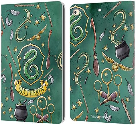 Head Case Designs autorizat oficial Harry Potter Slytherin Pattern Moarte de Hallows XIII Portofel din piele Portoper Copertă