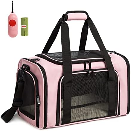 Rosebb Cat Carrier Dog Carrier Pet Carrier Cat Bags for Small Medium Cats Dogs Puppies of 15 Lbs, of airline Approved Small