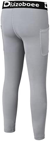 Dizoboee băieți pantaloni de compresie jambiere dresuri termice pentru sport pentru tineri pentru copii, pantaloni de baschet