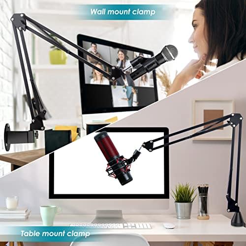 Stand de microfon YouShares - Braț microfon cu clemă de serviciu grea modernizată, montare pe perete și suport pentru microfon