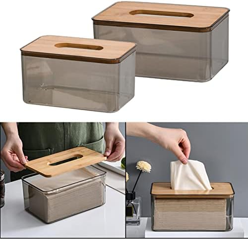 Ｋｌｋｃｍｓ Organizator Clear Tissue Box pentru locuința acasă .5x13x10cm+18x11.8x10cm
