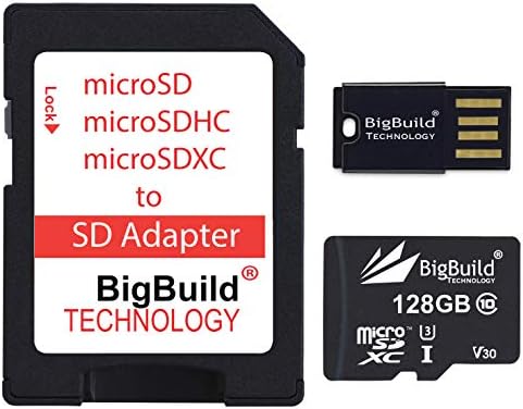 Bigbuild tehnologie 128gb Ultra rapid 100mb / s U3 microSDXC Card de memorie pentru Samsung Galaxy A50/A50s, A51/A51 UW, A52/A52s