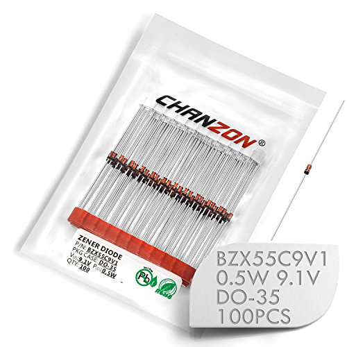 Chanzon BZX55C9V1 Diodă Zener 0,5W 9.1V DO-35 Diode axiale 0,5 watt 9,1 volți