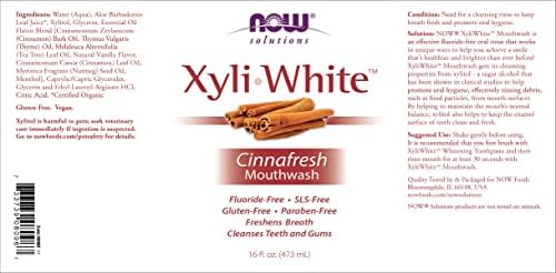 NOW Solutions, apă de gură Xyliwhite, aromă Cinnafresh, împrospătează în mod natural respirația, curăță dinții și gingiile,