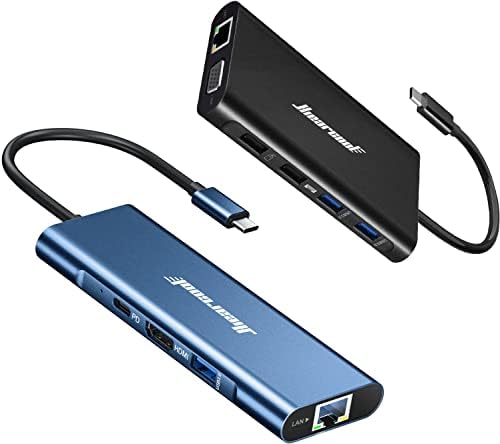 Hub USB C HIEARCOOL, stație de andocare pentru Laptop USB-C,Adaptor USB C cu afișaj triplu 11 în 1, Hub USB C Ethernet 4K 60Hz