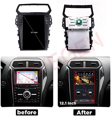 ASVEGEN 12.1 Inch Touch ecran Vertical masina Stereo pentru Ford Explorer 2011- Auto A / C, 4 + 64G Android 9.0 IPS GPS