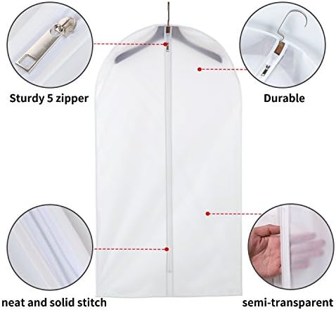 Pungi de îmbrăcăminte transparente Mskitchen pungi de haine agățate pentru depozitare în dulap pungă de Plastic cu fermoar