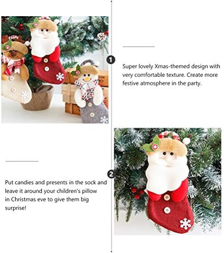 Abaodam 3pcs lenjerie de desene animate șosete de Crăciun decoratiuni de Craciun bomboane sac cadou Wrap cadou sac