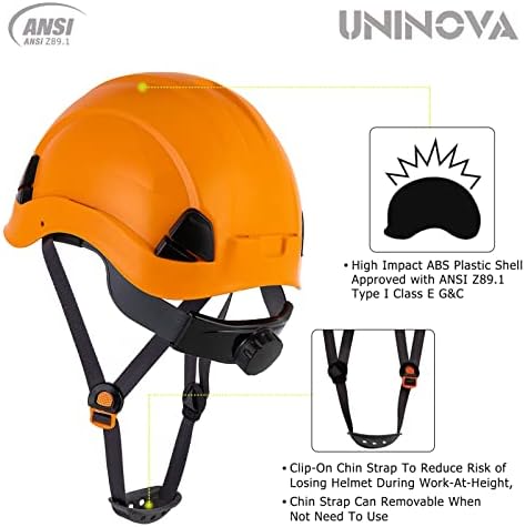 Pălărie de siguranță Uninova-cască aprobată ANSI Z89. 1 reglabilă-suspensie cu clichet în 6 puncte & amp; OSHA Hardhats
