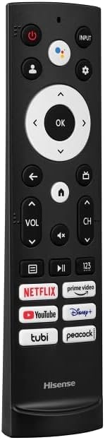 Telecomanda de înlocuire AJPRO pentru Hisense Smart Google TV Model ERF3V0H cu control vocal funcționează cu TV 43A6H 50A6H