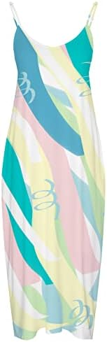 Rochie de vară MIASHUI de lungă vară rochie pentru femei imprimeu digital multi -color Line