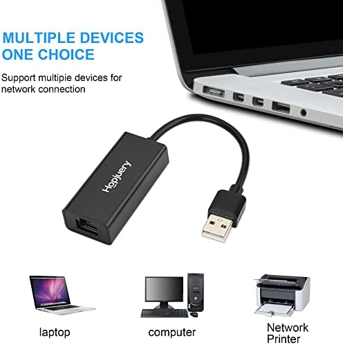 Adaptor USB la Ethernet, Driver Hopjuery gratuit USB 2.0 până la 10/100 MBPS Ethernet LAN Adapter, adaptor de internet RJ45