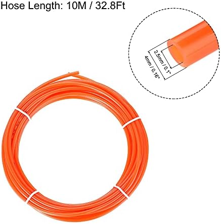 Uxcell pneumatice 4mm od Poliuretan PU aer Furtun tubulatură Kit 10 metri portocaliu cu 14 buc împinge pentru a conecta fitinguri