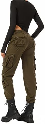 Bumbac pentru femei casual casual armata militară de luptă pantaloni de lucru cu 8 buzunar