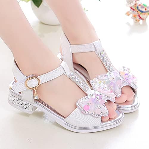 Pantofi pentru copii talpă groasă cu sandale cu fluturi cu diamante de vară deschise la toe dance dans pentru copii pentru