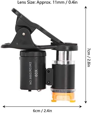Microscopul telefonului, luptă material Abs Abs Portabil Portabil cu 2 lumini LED pentru fotografie pentru observație