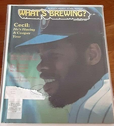 Cecil Cooper Milwaukee Brewers a semnat cu autograf 1983 Whats Brewing Magazine-reviste MLB autografate