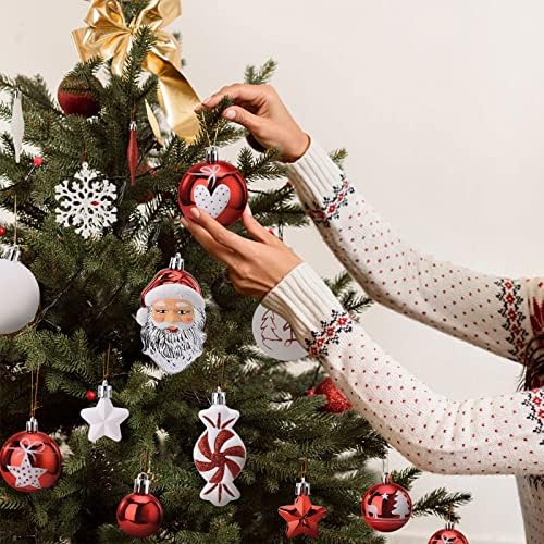 Decorațiuni de Crăciun agățate, ornamente de brad de Crăciun, bauble de Crăciun, ornamente cu minge de Crăciun Set pentru decorațiuni