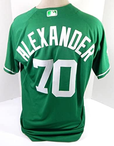 2021 Detroit Tigers Tyler Alexander 70 Joc emis Green Jersey St Patrick 46 8 - Joc folosit tricouri MLB