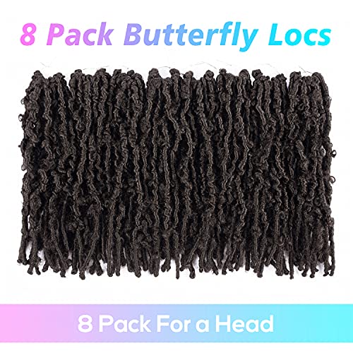 Re4u Butterfly Locs Crochet Hair 10 Inch 8 Pachete, Distressed Butterfly Twist Crochet Hair Pentru Femei Negre Butterfly Crochet