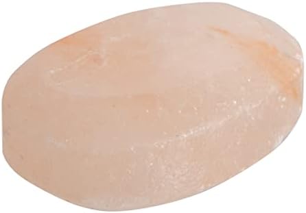 Pure Himalayan Salt Works piatră de masaj ovală plată, piatră sculptată manual din cristal roz pentru terapie de masaj, Deodorant
