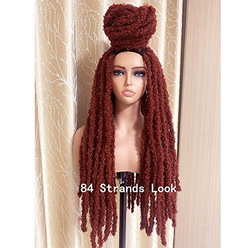 Butterfly Locs Crochet Hair 24 inch Boho Style Distressed Soft Faux Locs dreadlock Extension pentru Femei negre, 350)