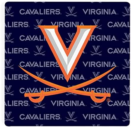 Logo -ul de culoare al Universității din Virginia 4 x 4 Absorbent Ceramic Coasters pachet de 4