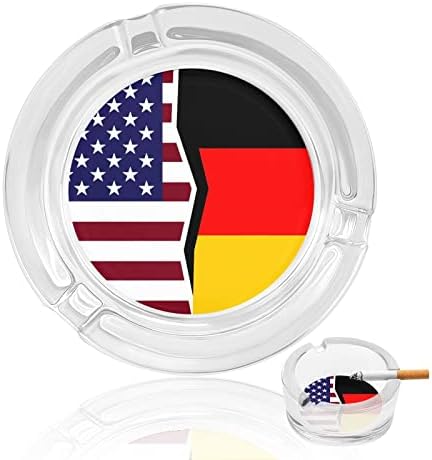 Statele Unite și Germania steaguri rotunde de sticlă rotundă pentru țigări pentru țigări, drăguță fumat tavă
