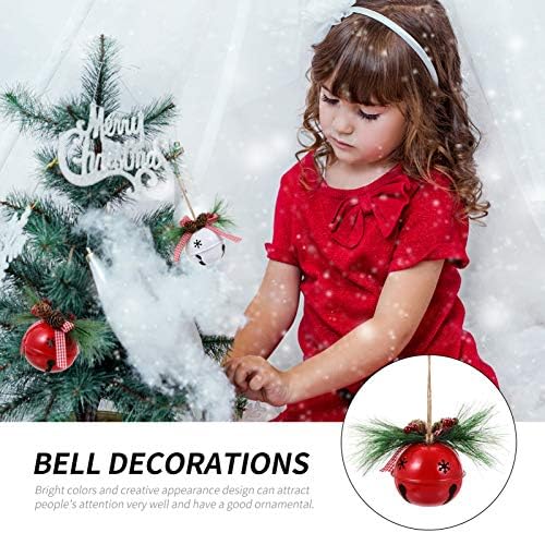 Nuobesty Christmas Jingle Bells Ornament Metal Metal Pinecone Bells Ornamente Clopote rustice pentru Craciun Decor de Crăciun