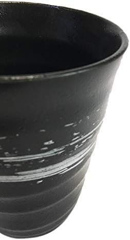 Cupa Multi-Ceramică. Ceramică japoneză MINOYAKI. 2 Cupe Set Cadou. Negru și bej.