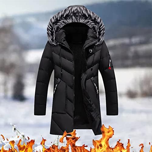 Jacheta pentru bărbați pentru bărbați, cu mâneci lungi, toamnă și iarnă, cu glugă de iarnă, color solidă, lungimea taliei,