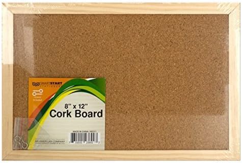 Plăcă de notificare a buletinului Cork, 8 x 12 inci, cadru din lemn; Șuruburi incluse