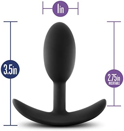 Blush Luxe Vibra Vibra Slim Plug Small, Motion Activat Butt, jucărie sexuală pentru adulți, jucărie sexuală pentru femei, negru