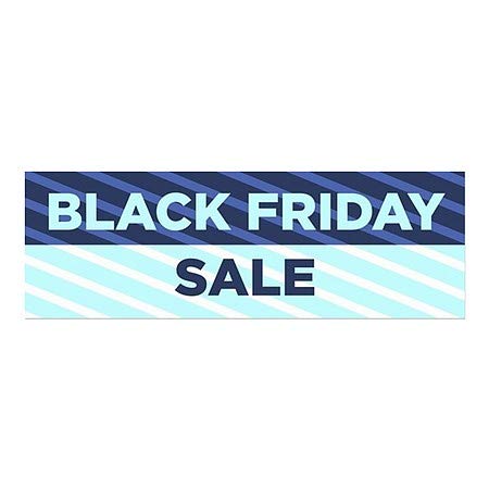 Cgsignlab | „Vânzare Black Friday -Stripes Blue” Fereastra | 36 x12