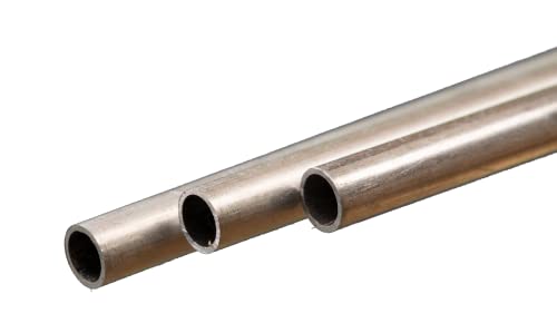 Tub rotund din aluminiu K & amp; S 9804, 5 mm OD x 0,45 mm perete x 300 mm Lungime, 3 bucăți, fabricat în SUA