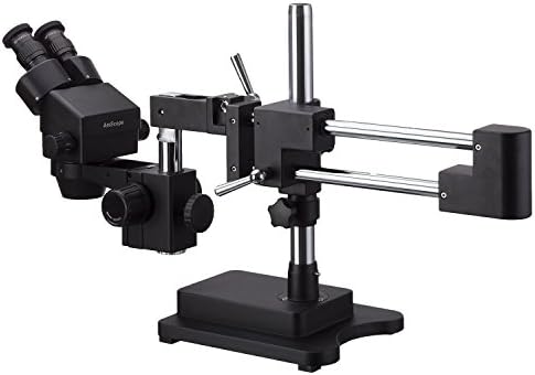 Amscope 7x-135x Binocular Stereo Zoom microscop cu negru braț dublu Boom Stand