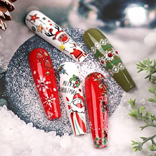 Stickers Nails Litere de Crăciun autocolant de unghii drăguțe Moș Crăciun fulg de zăpadă zăpadă cizme de pălărie cu bomboane
