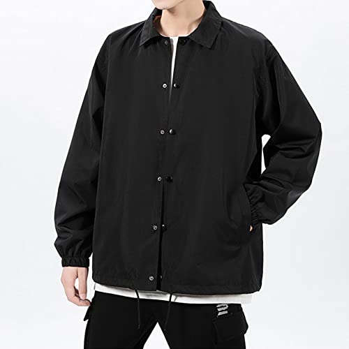 Jacheta frontală ușoară pentru bărbați, clasică, relaxată potrivire atletică de vânt, casual, toamnă casual, haina de golf