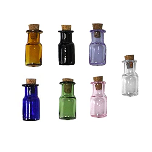 7pcs Mini cilindri sticle de sticlă flacoane goale borcane minuscule cu dopuri de plută care doresc sticlă drifting sticlă
