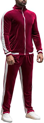 Rpovig Velor TrackSuit Sweatsuit Velvet: Costum de piesă de jogging pentru bărbați 2 bucăți Set Up Pantaloni Pantaloni cu pantaloni