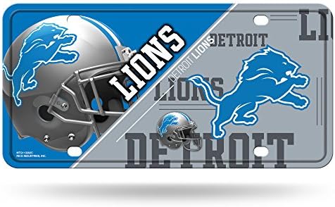 Rico Industries NFL Detroit Lions Unisex Detroit Lions Placă de înmatriculare Metaldetroit Lions Placă de înmatriculare Metal,