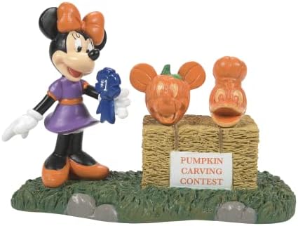 Departamentul 56 Disney Village Halloween Accesorii Pumpkintown Mickey Mouse Minnie alege o figurină câștigătoare, 3 inch,