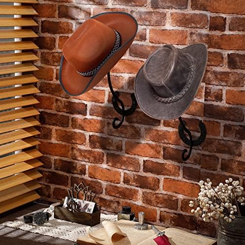 Western Cowboy Hat Holder pentru perete decorativ montat pe perete Holder metal Cowboy Hat Holder Rustic Hat Organizer pentru