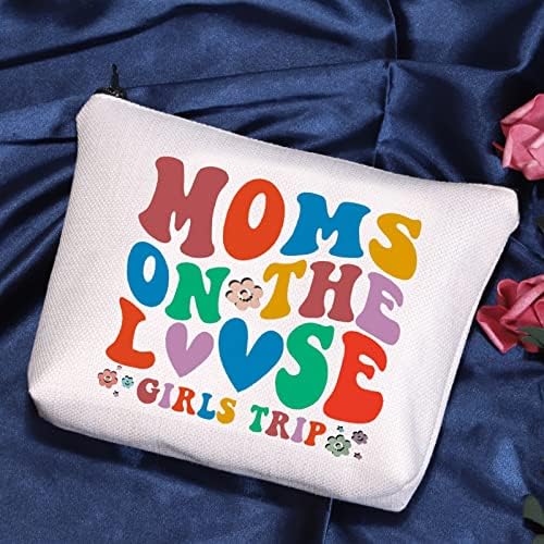 POFULL MOME ESTEAWAY GIFT MOMS ON THE LOOV Girl's Meach Makeup Bag cu fermoar pentru ziua mamelor